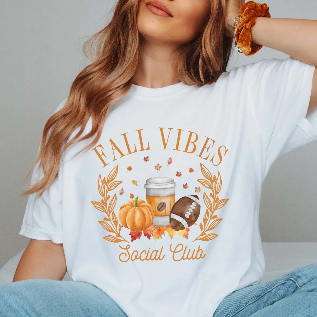 Fall Vibes Social Club Comfort Color Wholesale Tee - Quick Shipping