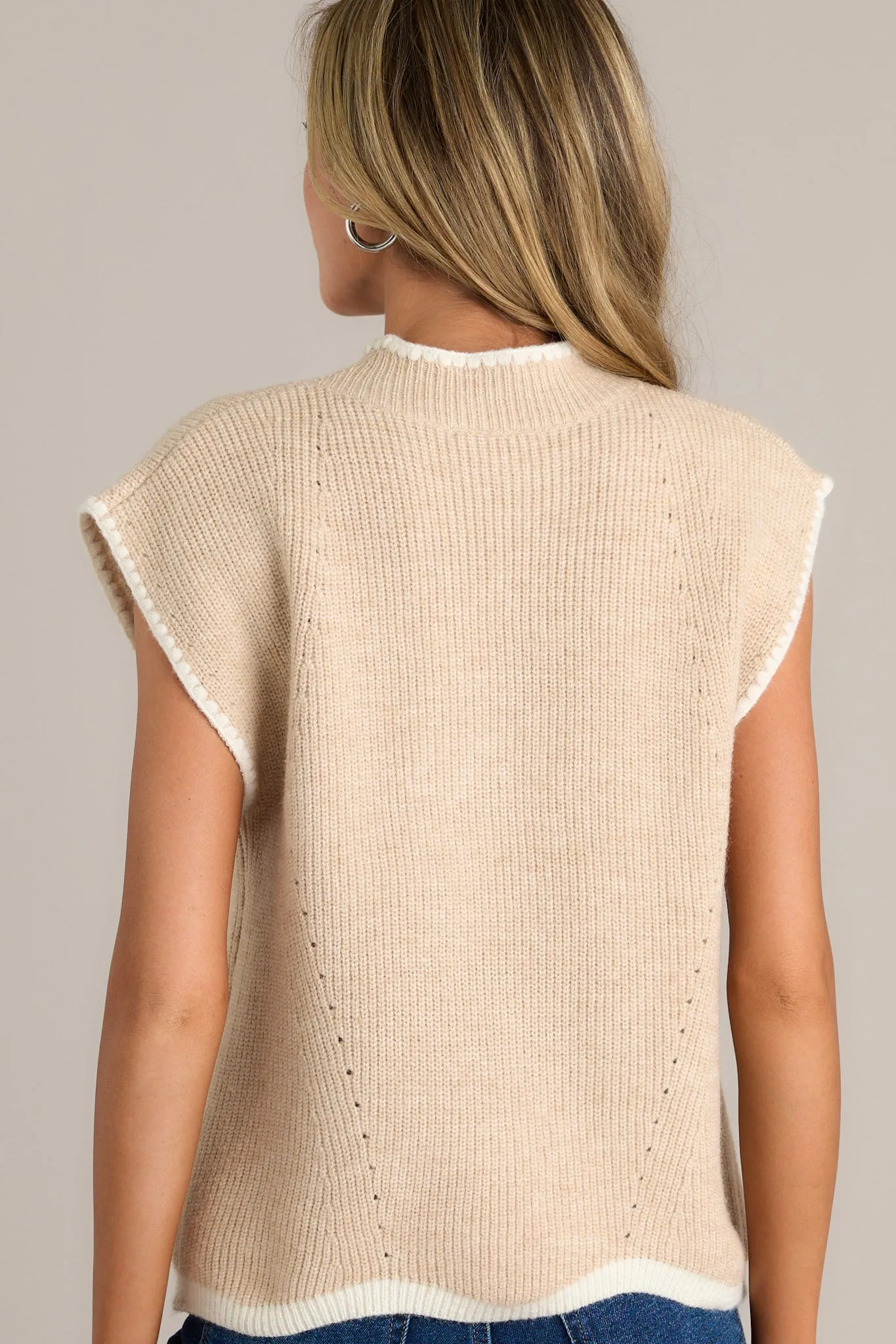 Falling Leaves Beige Sweater Top