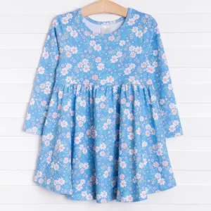 Faye Dress, Flower Power Blue