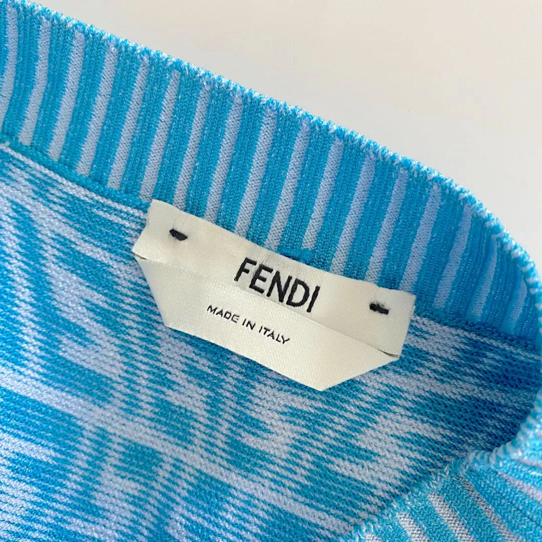 Fendi Fendi Blue Ff Vertigo Knit Minidress