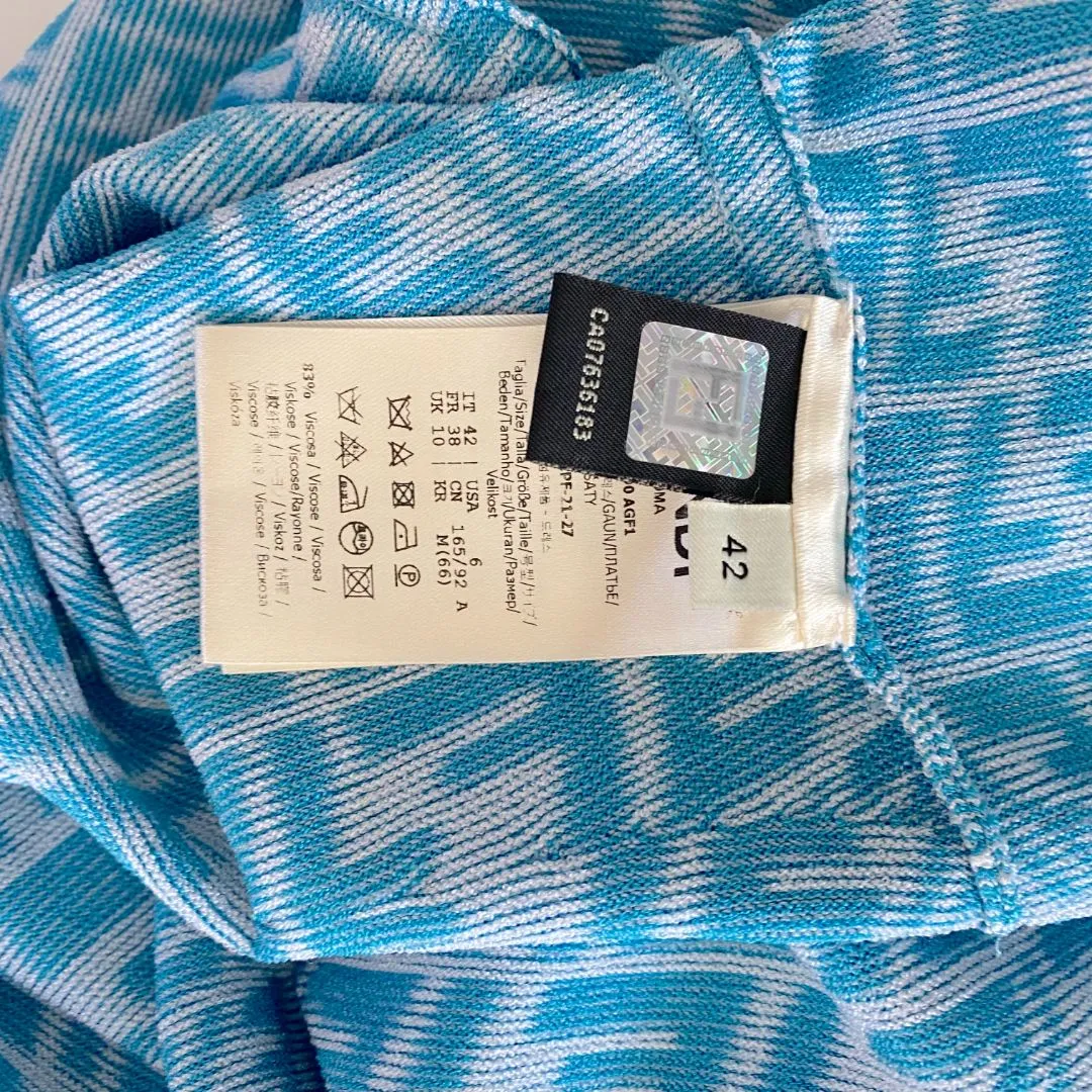 Fendi Fendi Blue Ff Vertigo Knit Minidress