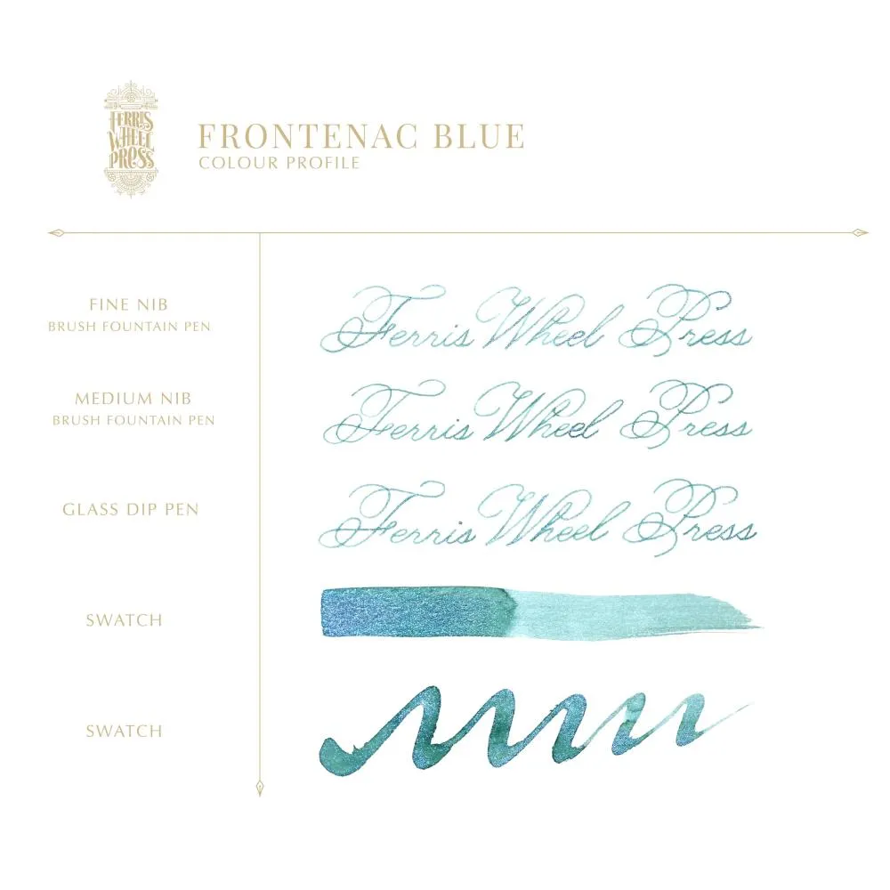 Ferris Wheel Press Bottled Ink - 38ml Frontenac Blue