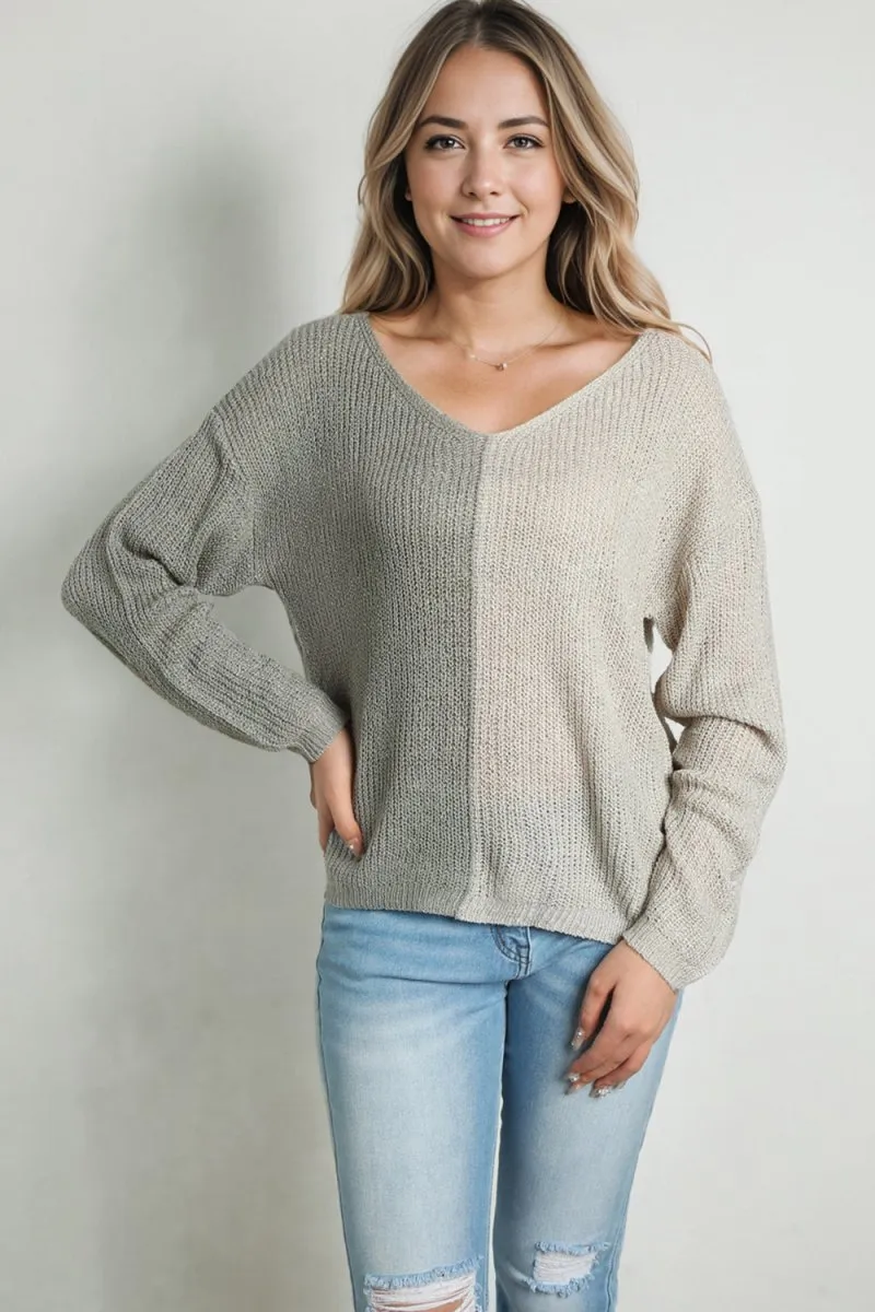 Fierce and Fabulous Pink Color Block Sweater