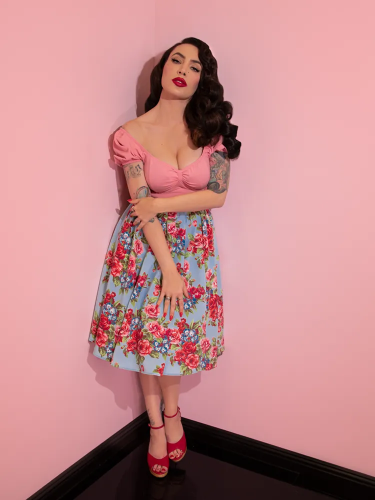 FINAL SALE - Powder Puff Top in Rose Pink - Vixen by Micheline Pitt