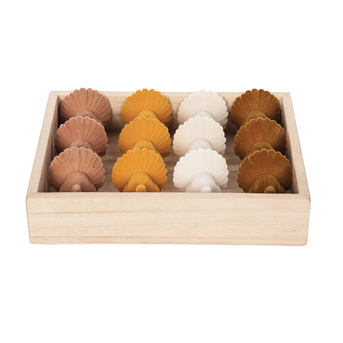 Flocked Turkey In Box, Asst. of 12