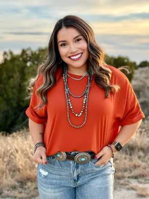Florence Rust Short Sleeve Blouse
