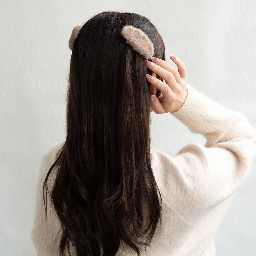 Fluffy Round Snap Clip Set