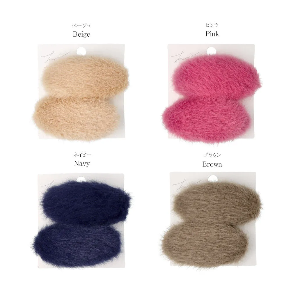 Fluffy Round Snap Clip Set
