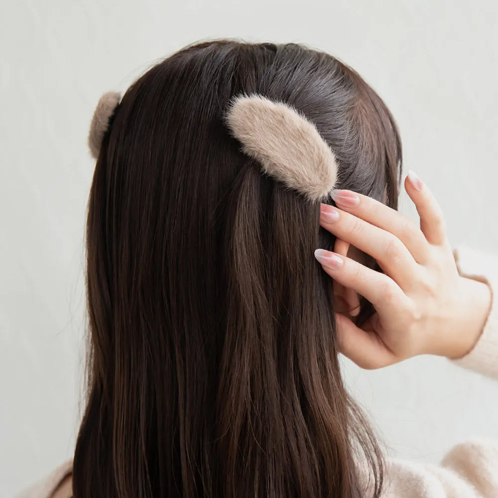 Fluffy Round Snap Clip Set