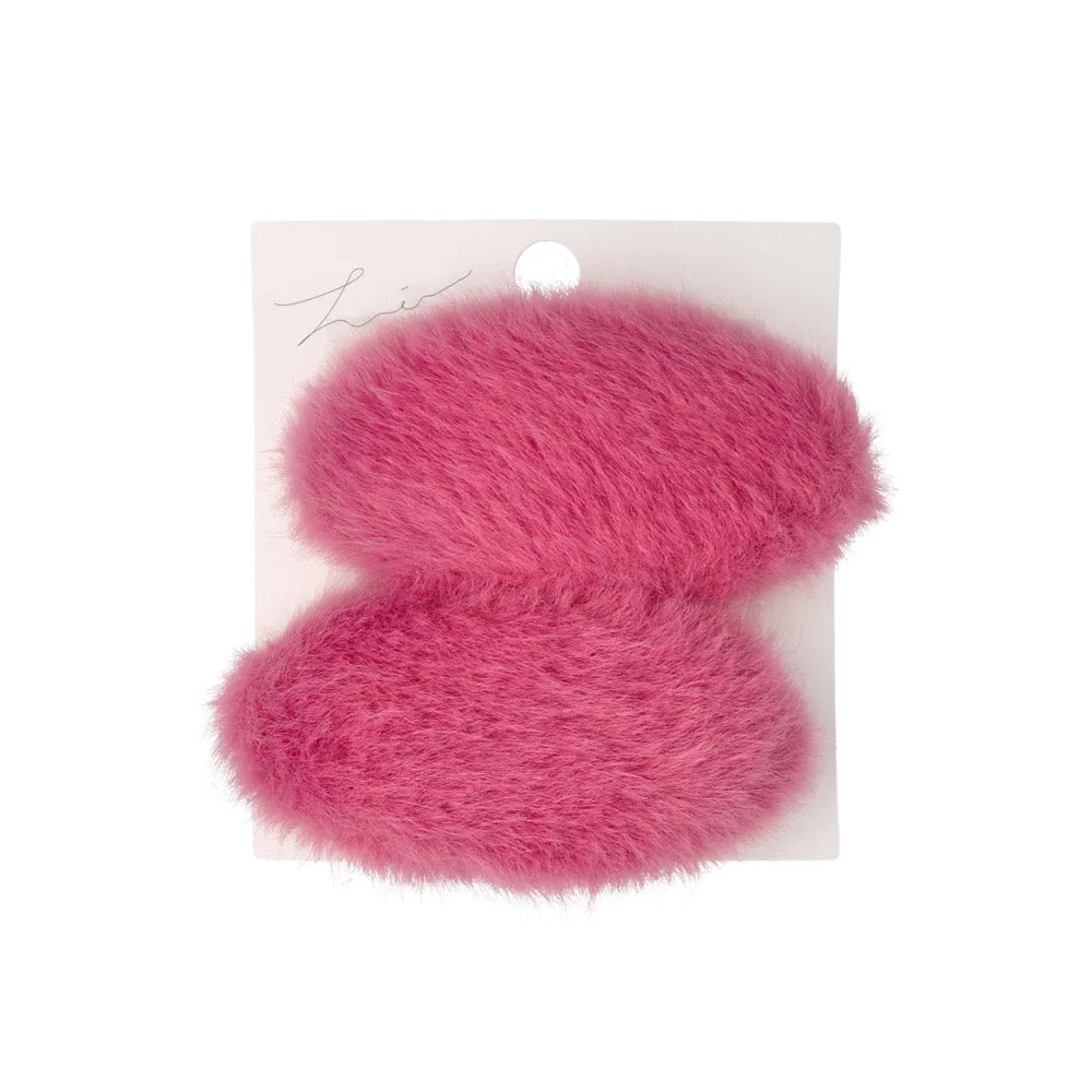 Fluffy Round Snap Clip Set