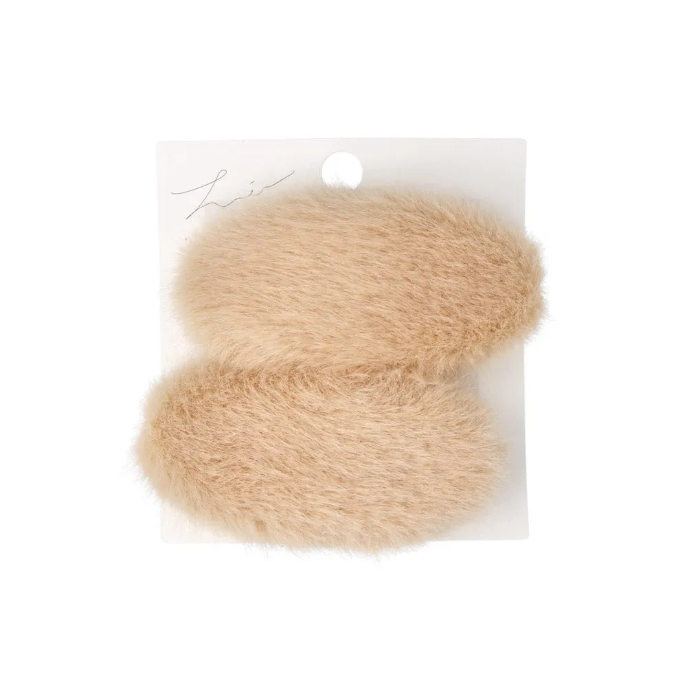 Fluffy Round Snap Clip Set