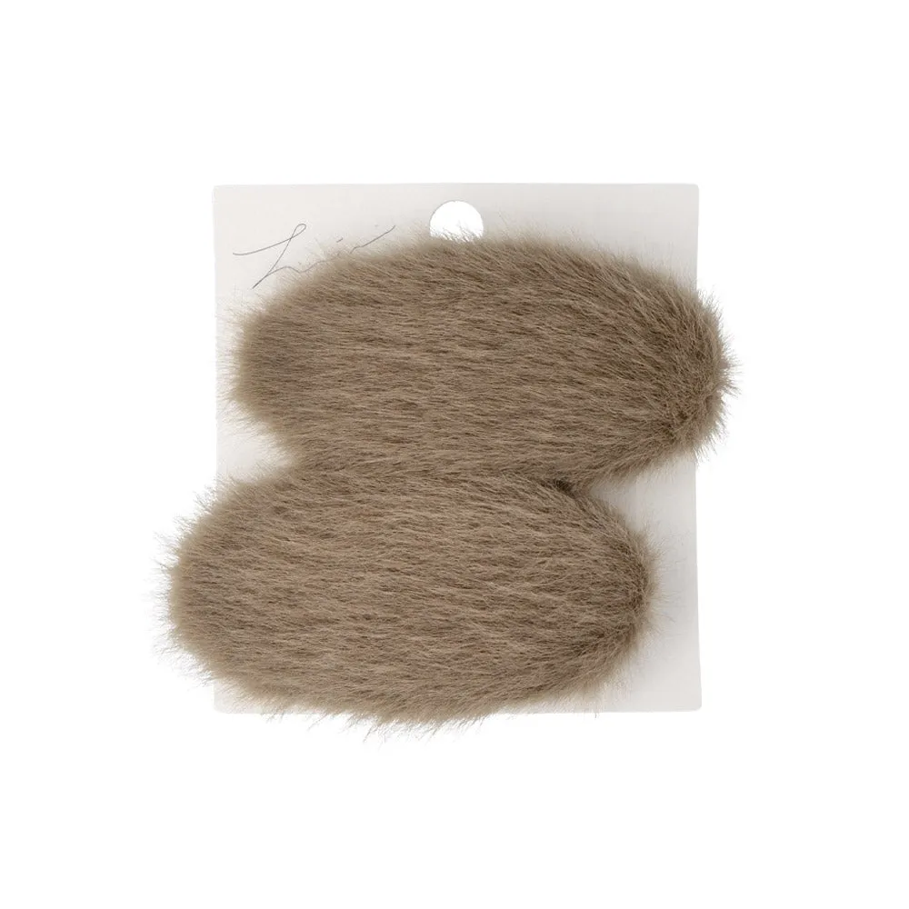 Fluffy Round Snap Clip Set