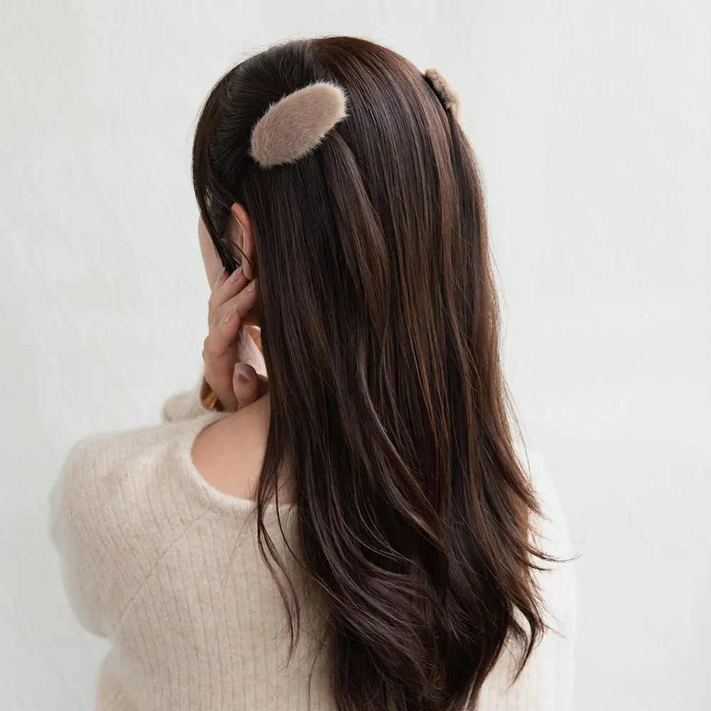 Fluffy Round Snap Clip Set