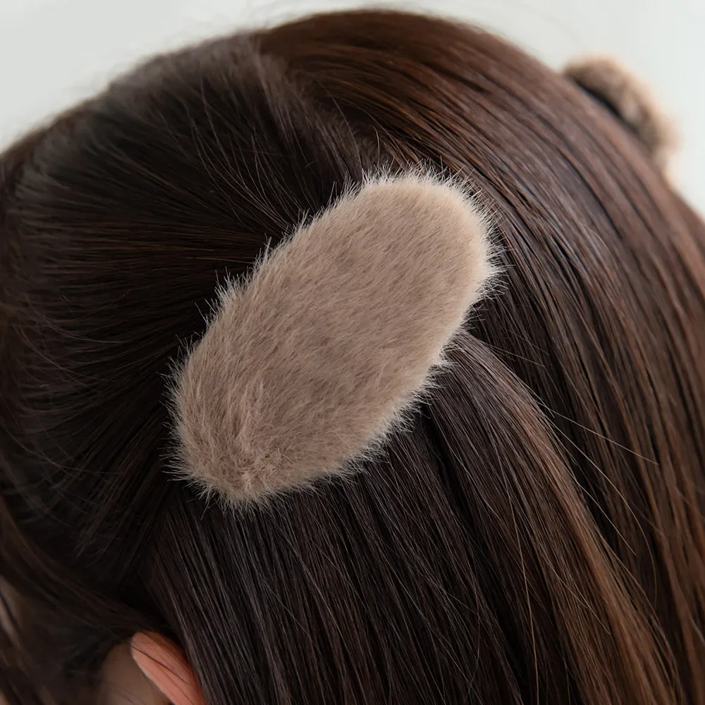 Fluffy Round Snap Clip Set