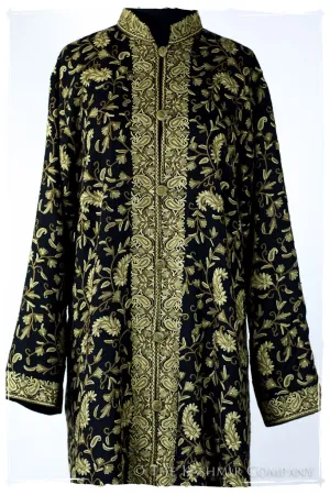 Française Nuances de émeraude Paisley Wool Coat