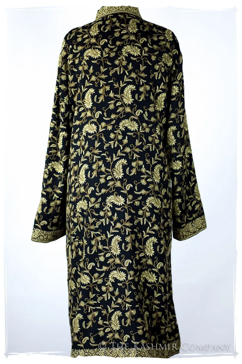 Française Nuances de émeraude Paisley Wool Coat
