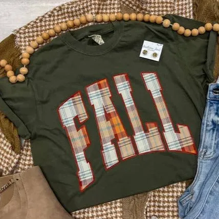 Franny Fall Plaid Short Sleeve Graphic Tee [S~2x] *FINAL SALE*