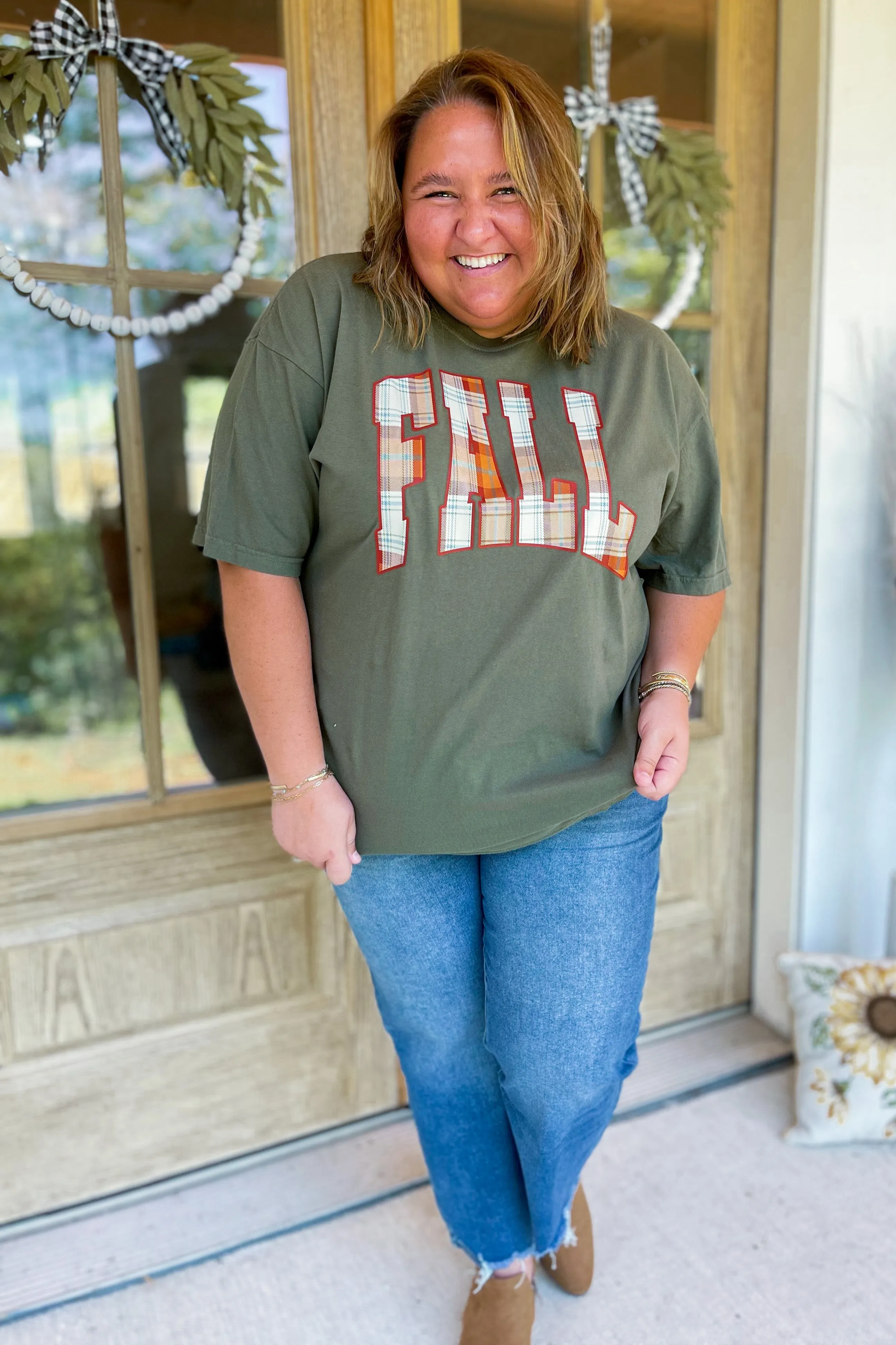 Franny Fall Plaid Short Sleeve Graphic Tee [S~2x] *FINAL SALE*