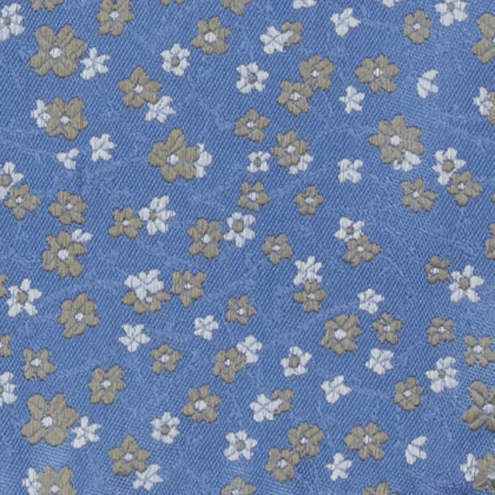 Free Fall Floral Light Blue Pocket Square