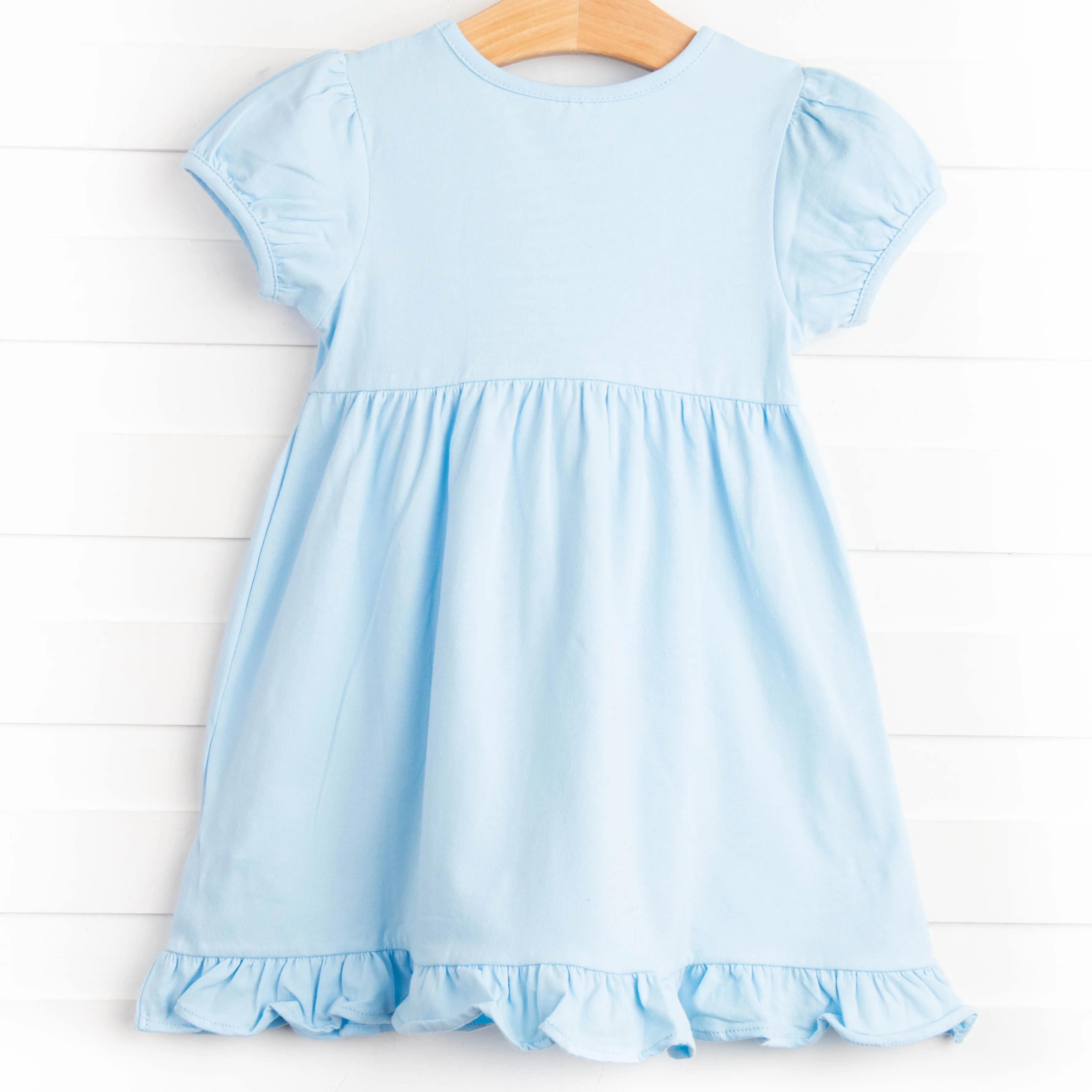 Fresh Cut Flowers Applique Dress, Blue