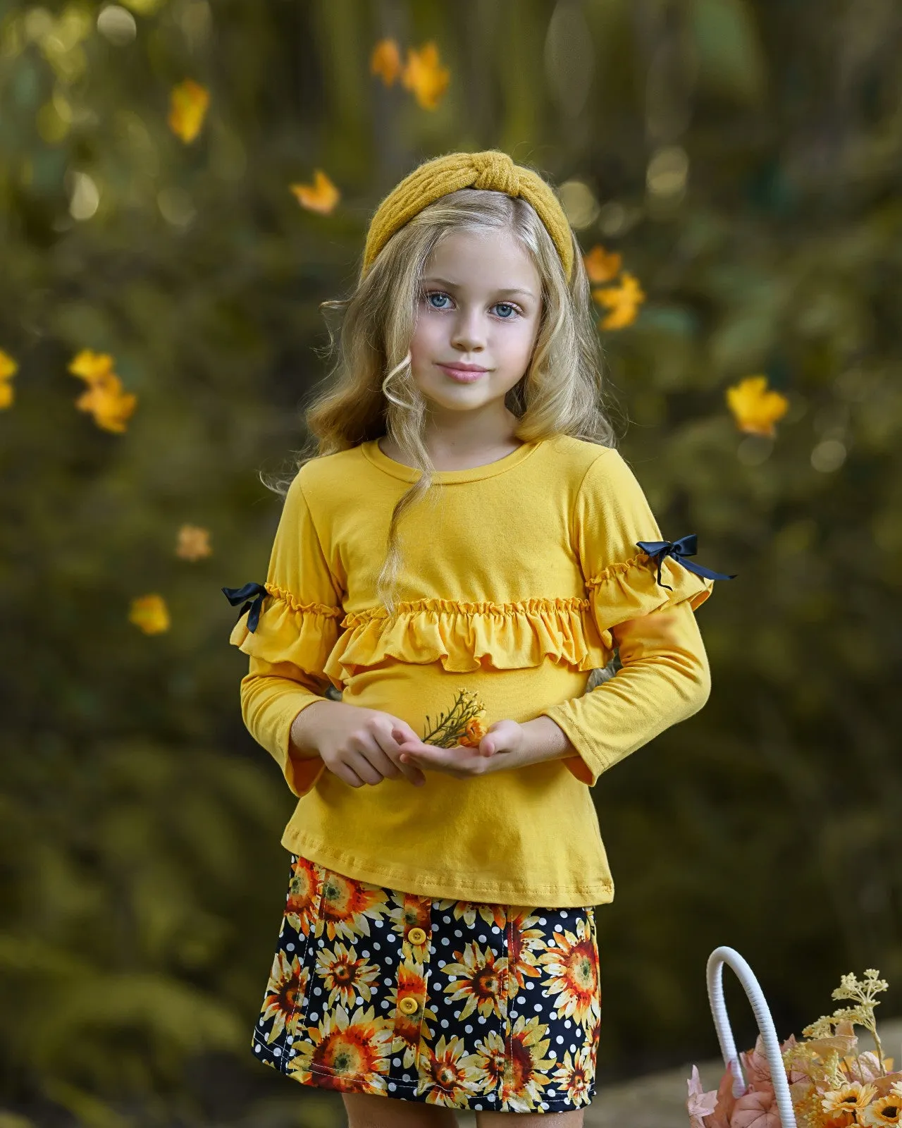 Full Of Sunshine Sunflower Skirt Set
