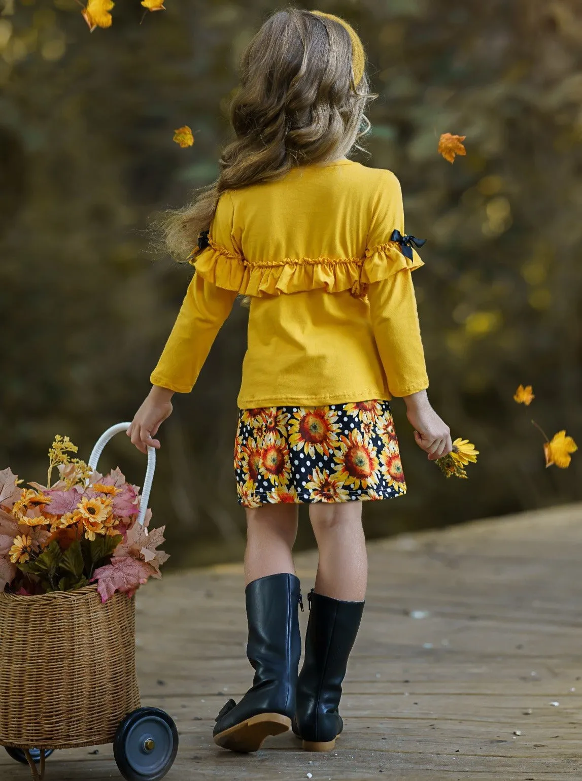 Full Of Sunshine Sunflower Skirt Set
