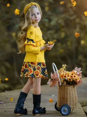 Full Of Sunshine Sunflower Skirt Set