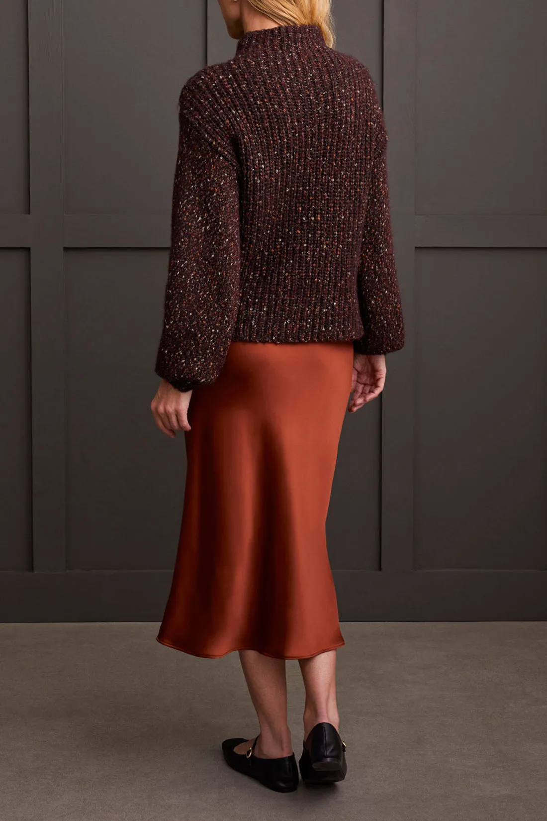 Funnel Neck Oversize Sweater, Coffee Bean