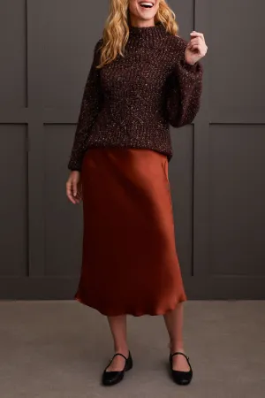 Funnel Neck Oversize Sweater, Coffee Bean