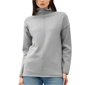 Funnel Neck Sweater with Raw Edge