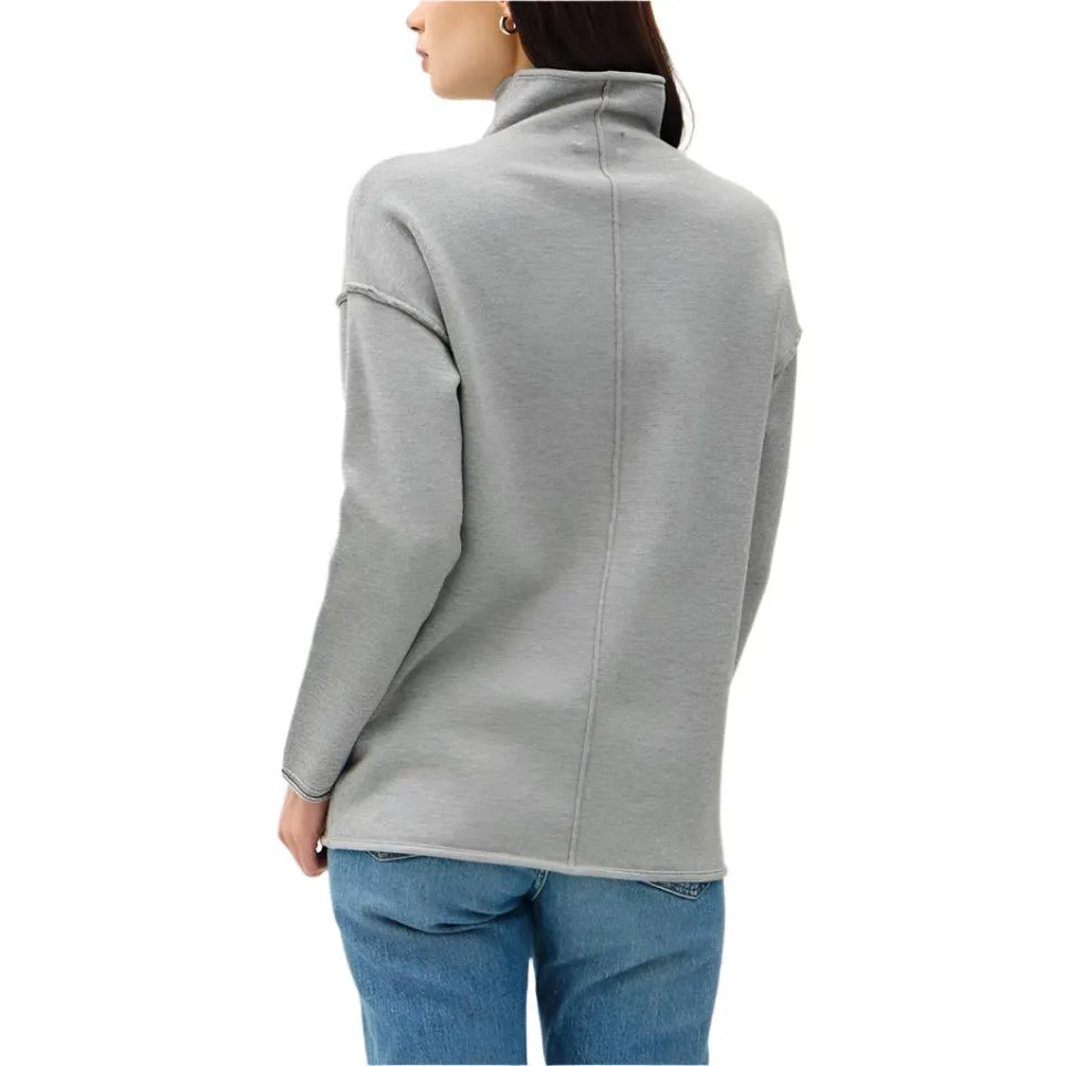 Funnel Neck Sweater with Raw Edge