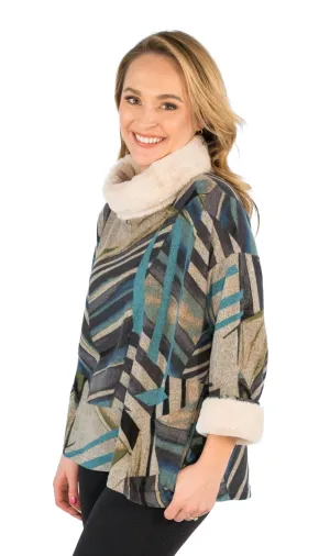 Fur Cowl Neck & Cuff Tunic