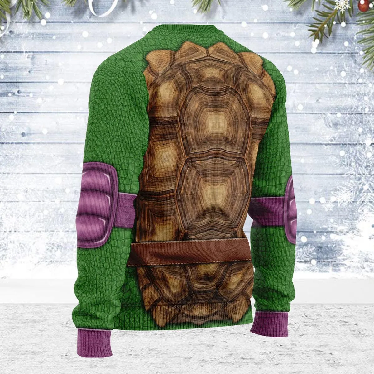 Gearhomie Merry Christmas Donatello Ninja Turtle Unisex Wool Sweater