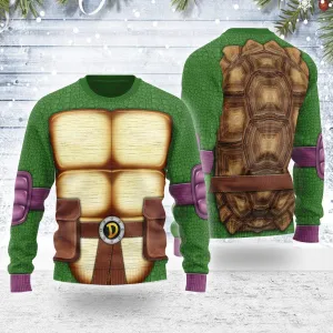 Gearhomie Merry Christmas Donatello Ninja Turtle Unisex Wool Sweater