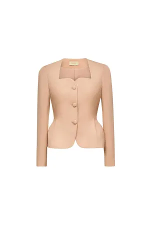 Georgiana Peplum Square Neck Polycotton Jacket