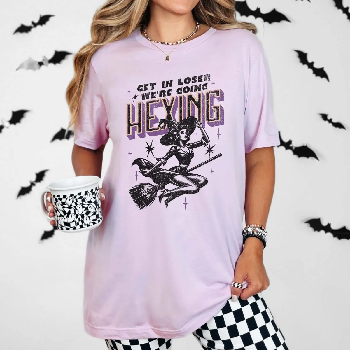 Get In Loser We're Going Hexing Wholesale Bella Graphic Tee - Quick Shipping