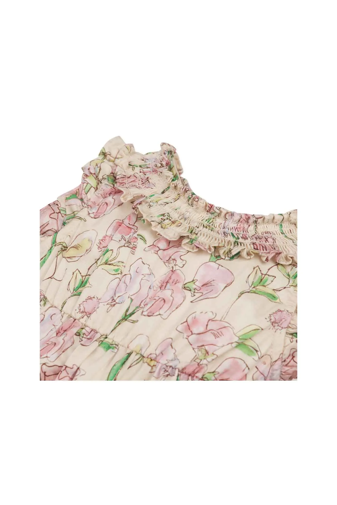 Gingersnaps Floral Print Dress With Smocking