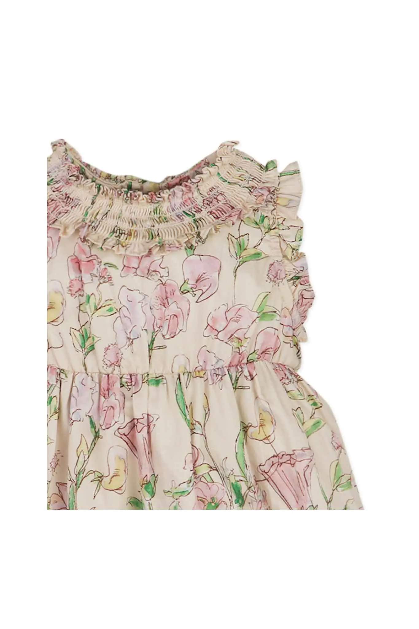 Gingersnaps Floral Print Dress With Smocking