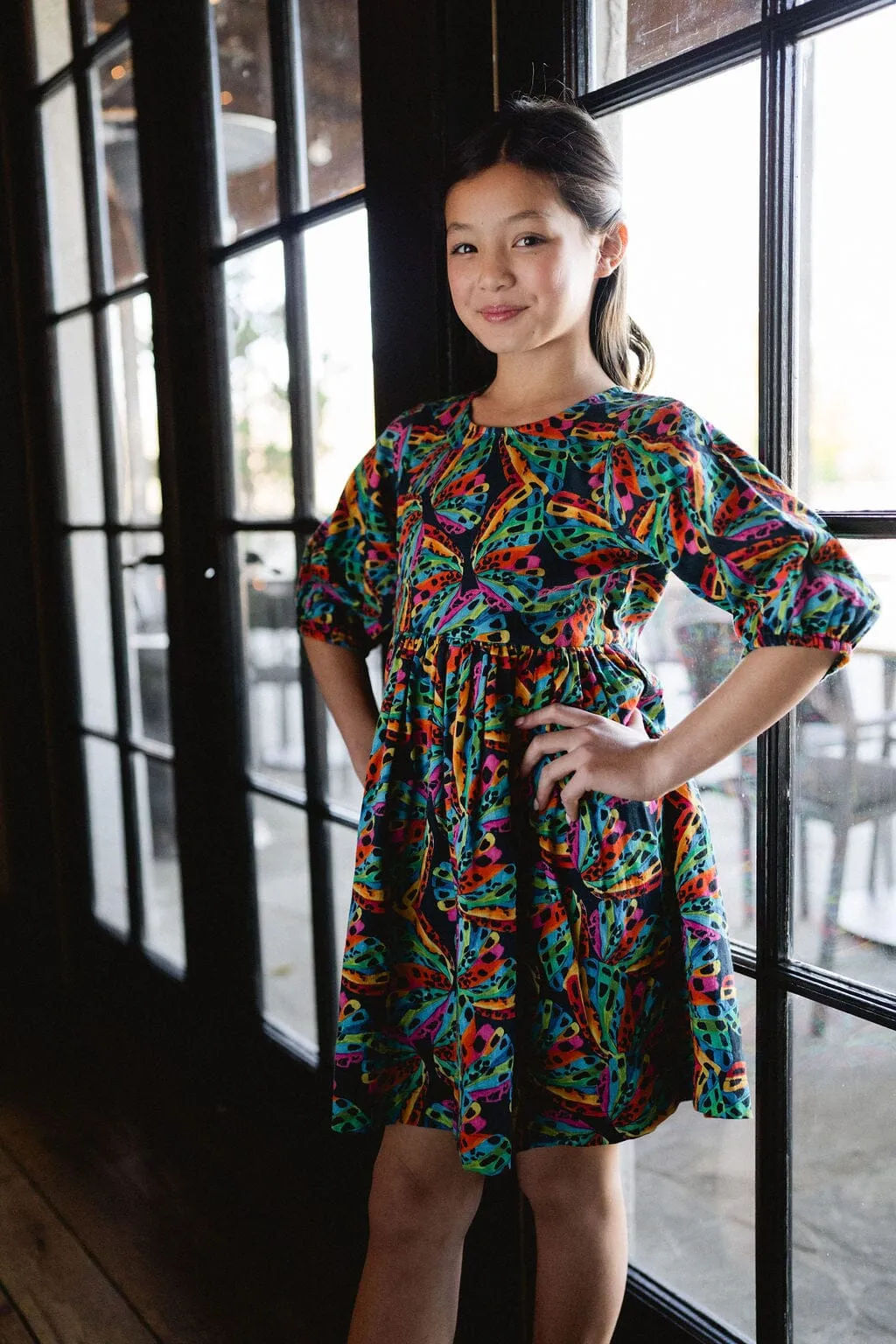 Girls Hattie Dress- Flutter By