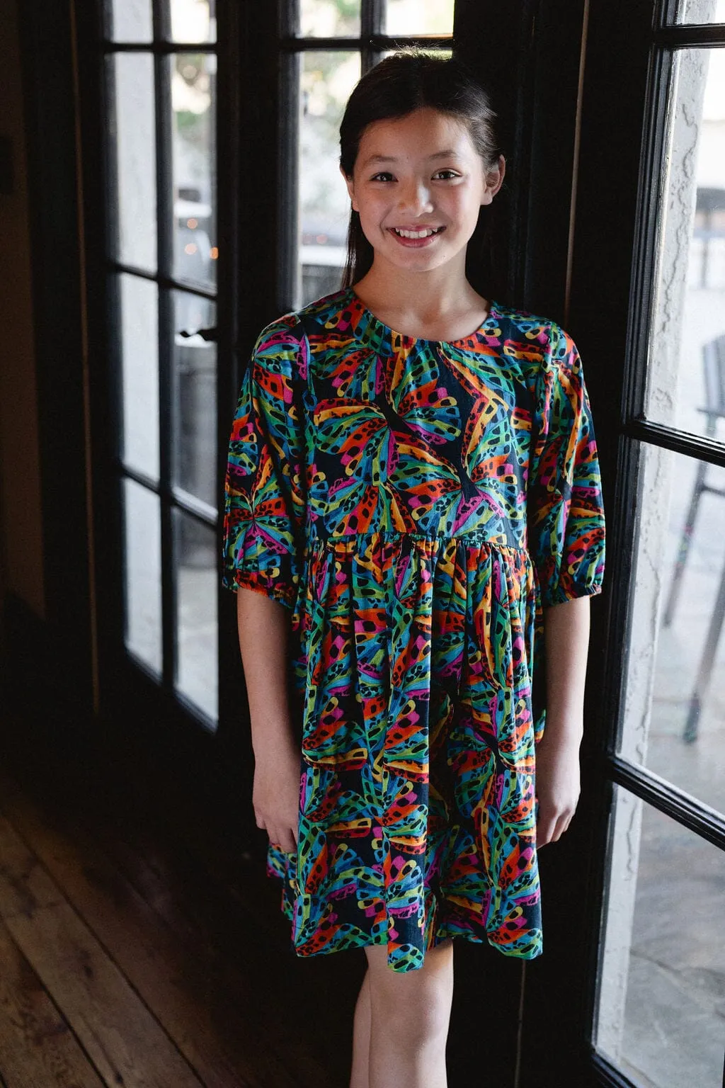 Girls Hattie Dress- Flutter By