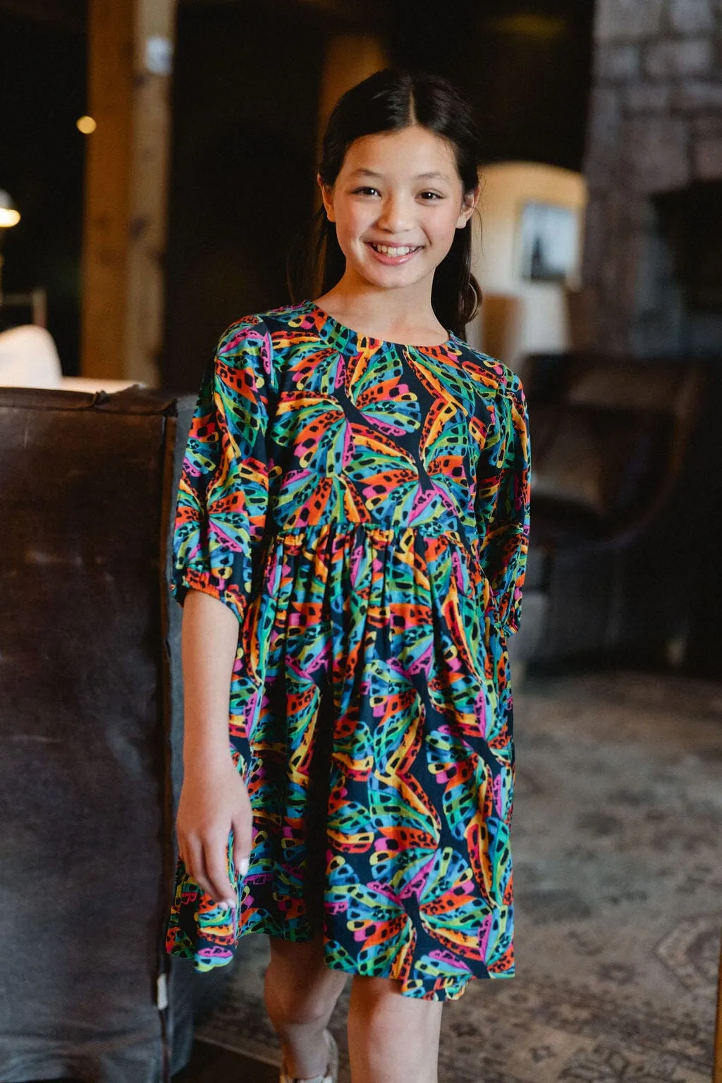 Girls Hattie Dress- Flutter By
