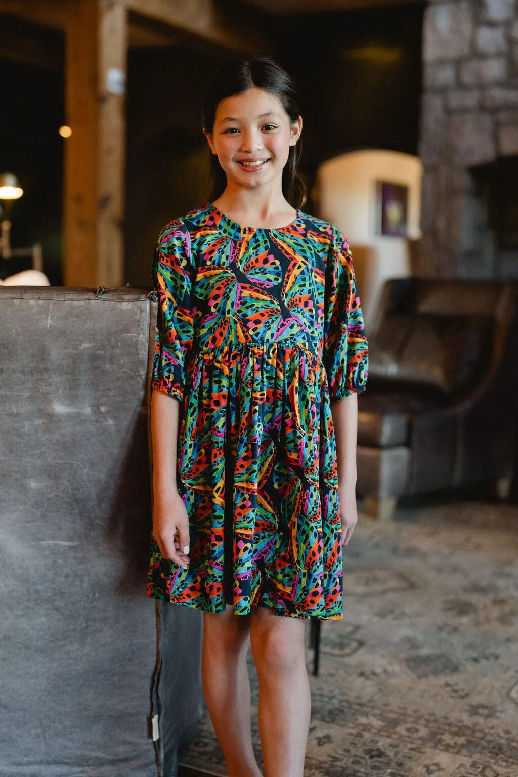 Girls Hattie Dress- Flutter By