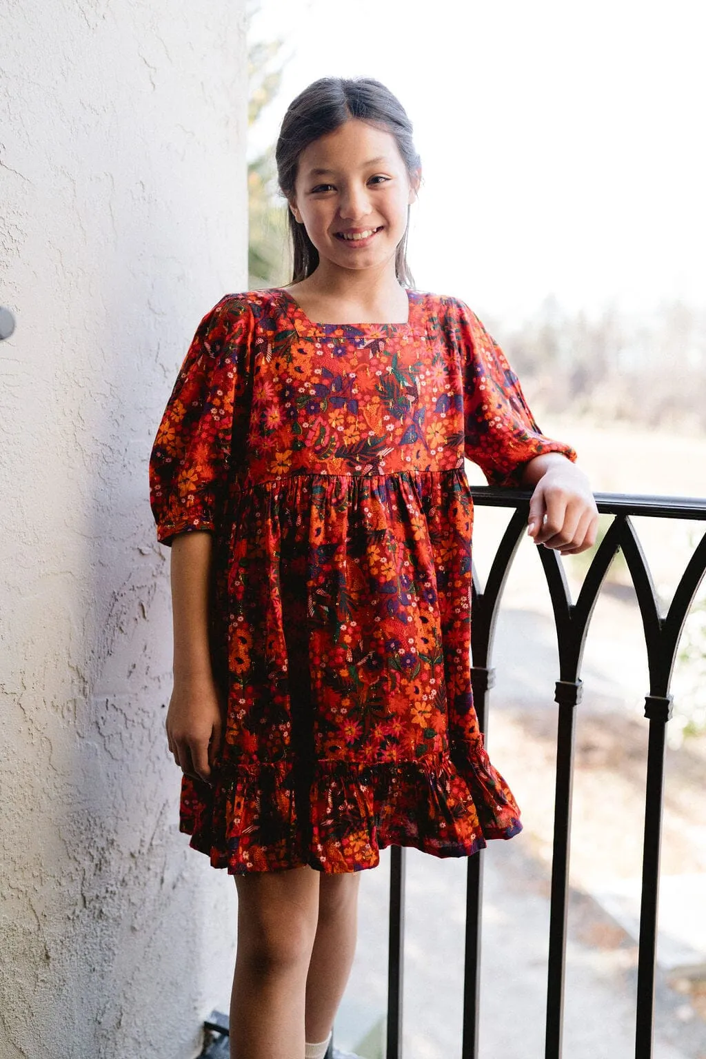 Girls Kenzie Dress- Fall Floral