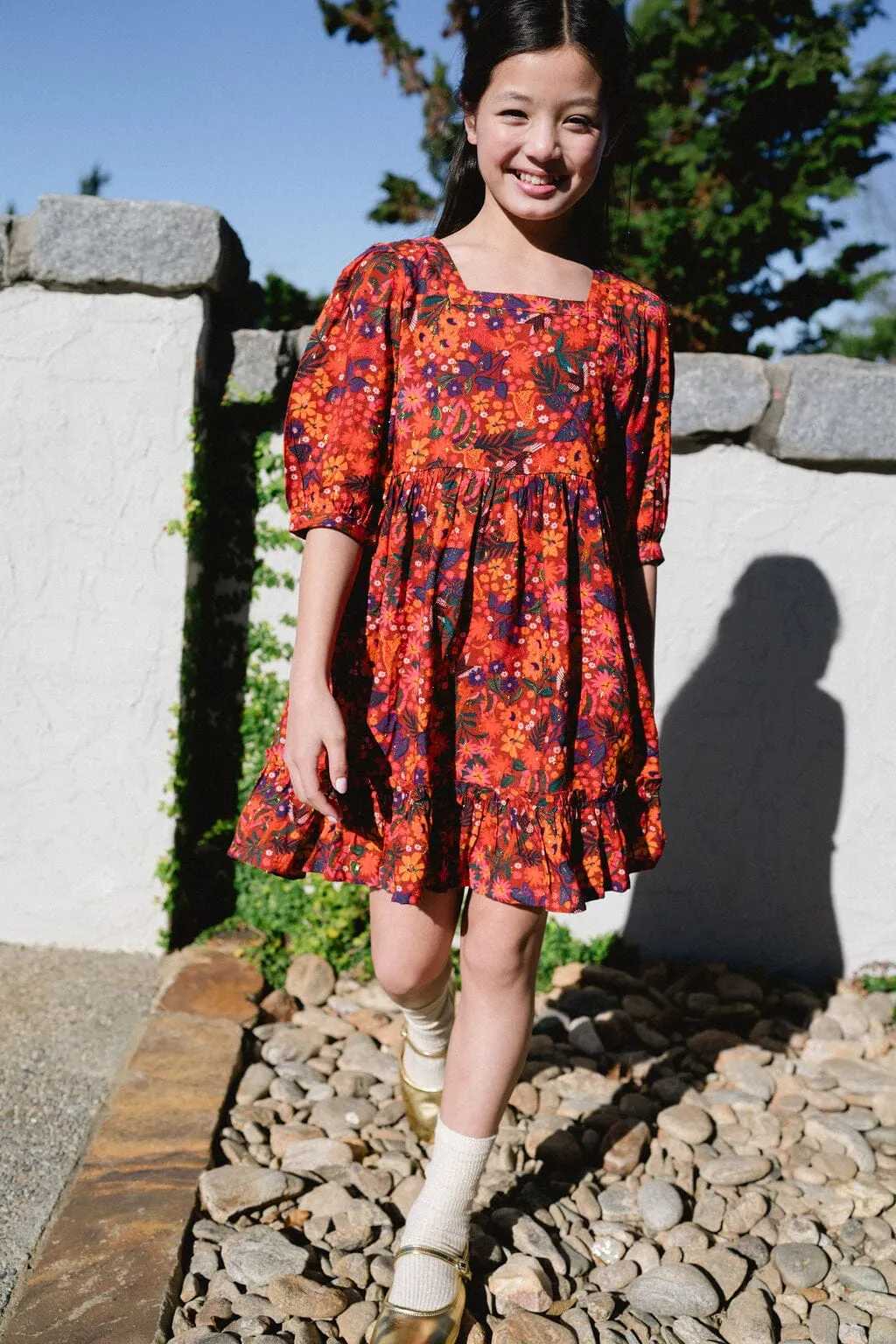 Girls Kenzie Dress- Fall Floral