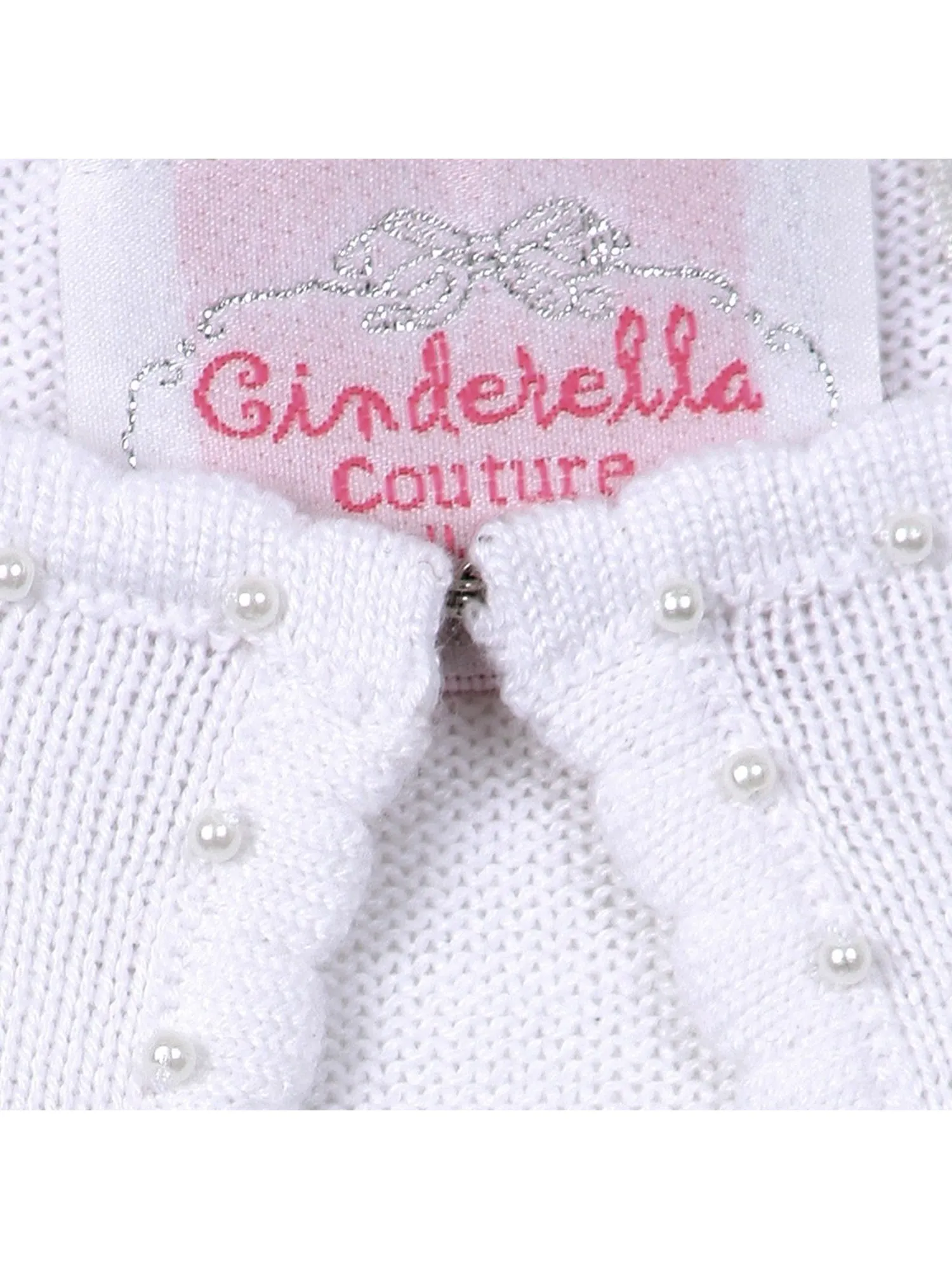 Girls Multi Color Pearl Beaded Soft Hook Closure Sweater 2-14