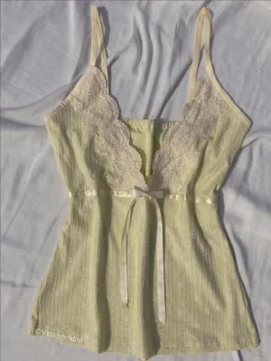Girly V-neck Lace Cami Top