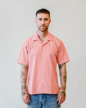 Gitman Vintage Red Summer Ready Jacquard Camp Shirt