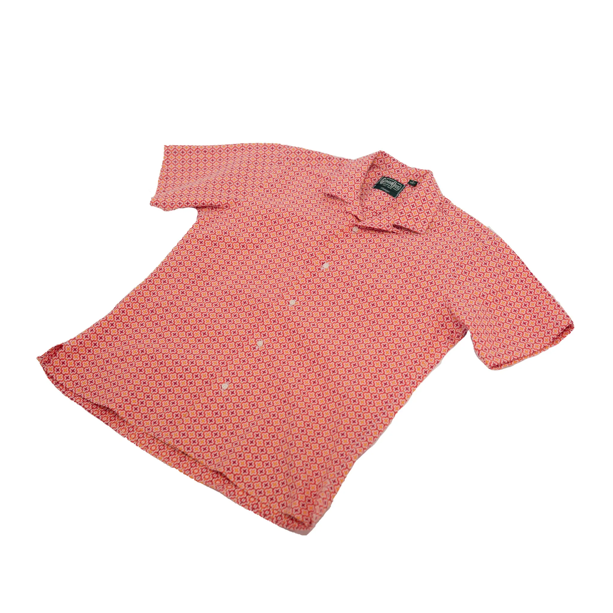 Gitman Vintage Red Summer Ready Jacquard Camp Shirt