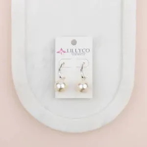 Gold Pearl Drop Earring