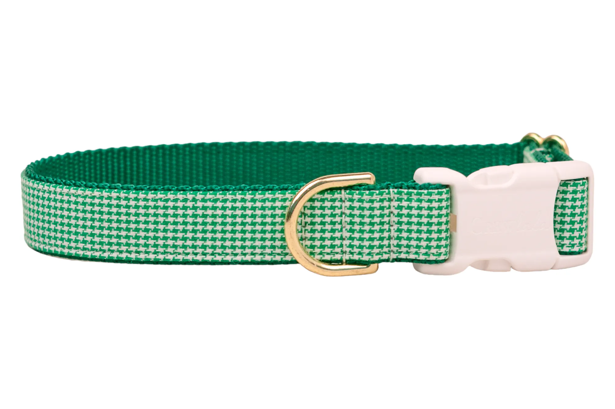 Green Houndstooth Bow Tie Dog Collar